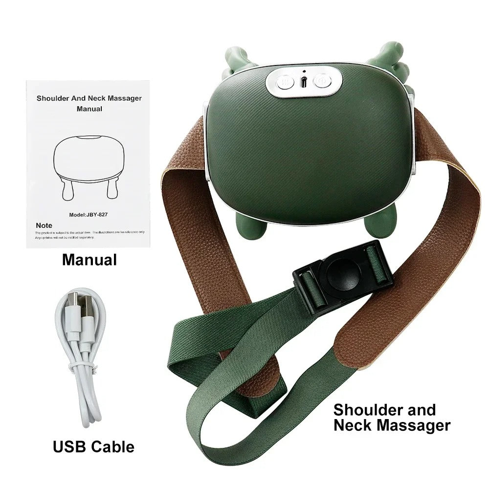 CalmPulse neck massager with built-in heat therapy for trapezius muscle relief